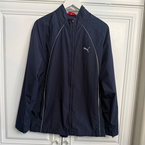 Puma Men's Size Large Navy Full Zip Track Jacket with Zip Hand Pockets